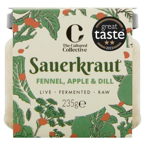 Glass jar of Fennel, Apple and Dill Sauerkraut by The Cultured Collective